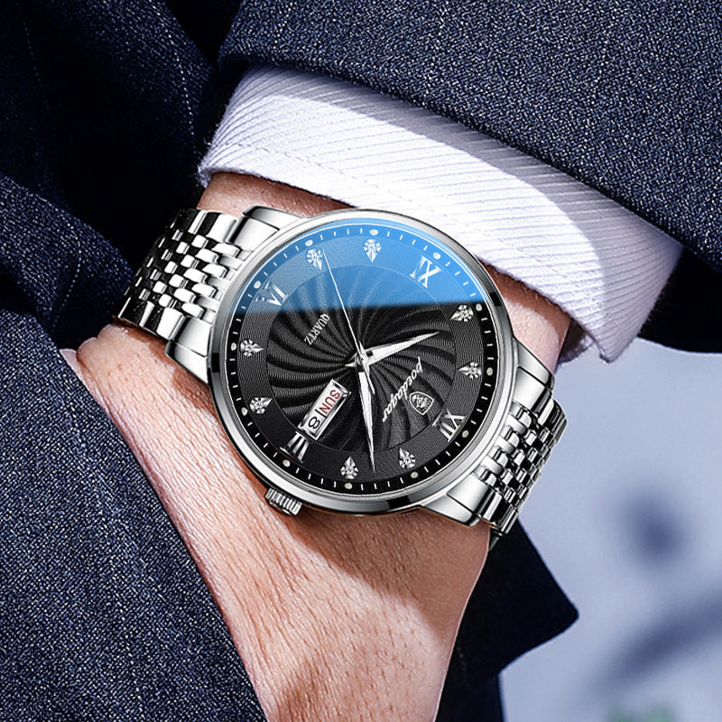 Men's Dual-Tone Luxury Steel Watch Detail | After Hour Club