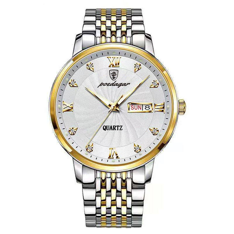 Men's Dual-Tone Luxury Steel Watch Band Detail | After Hour Club