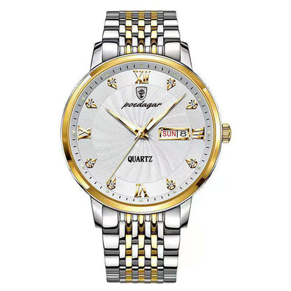 Men's Dual-Tone Luxury Steel Watch Band Detail | After Hour Club