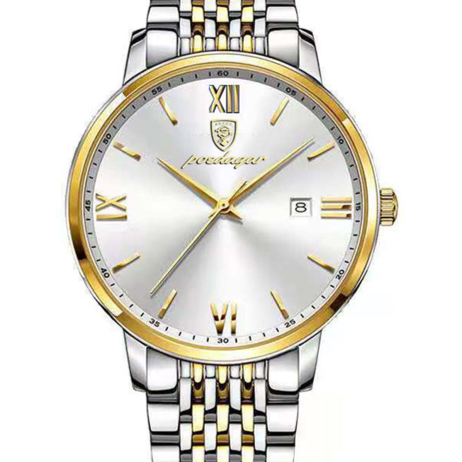 Luxuriöse zweifarbige Herrenarmbanduhr mit Saphirglas