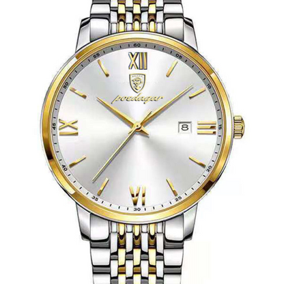 Luxuriöse zweifarbige Herrenarmbanduhr mit Saphirglas