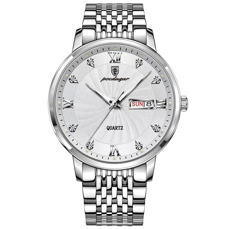 Men's Dual-Tone Luxury Steel Watch Dial View | After Hour Club
