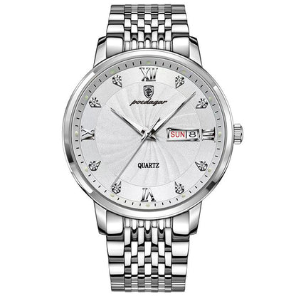 Men's Dual-Tone Luxury Steel Watch Dial View | After Hour Club