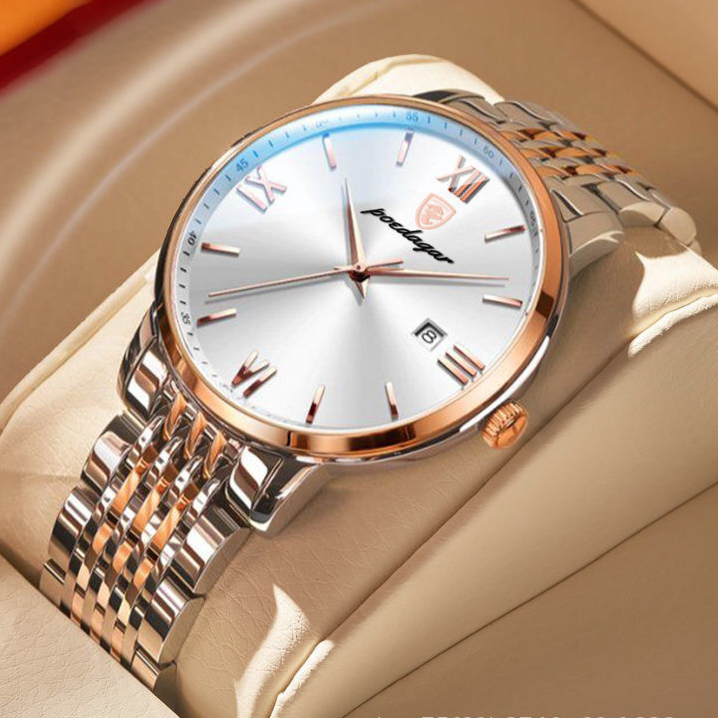 Luxuriöse zweifarbige Herrenarmbanduhr mit Saphirglas