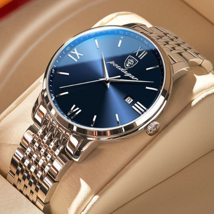 Luxuriöse zweifarbige Herrenarmbanduhr mit Saphirglas