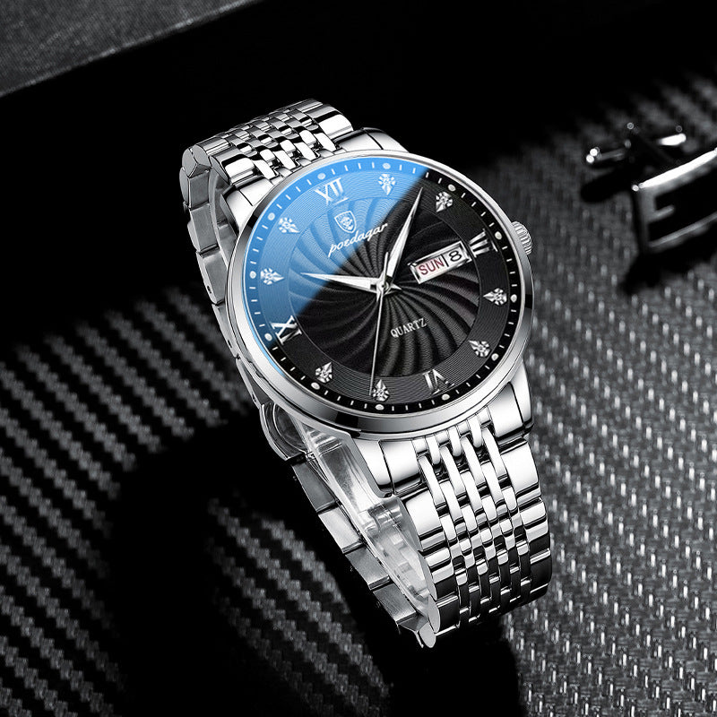 Men's Dual-Tone Luxury Steel Watch Side View | After Hour Club