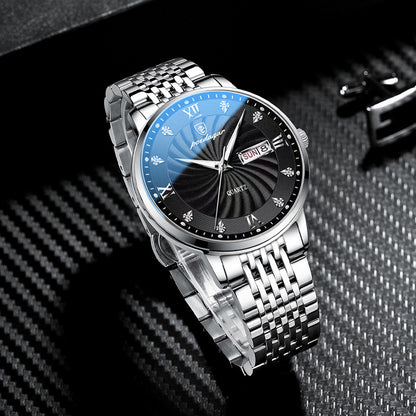 Men's Dual-Tone Luxury Steel Watch Side View | After Hour Club