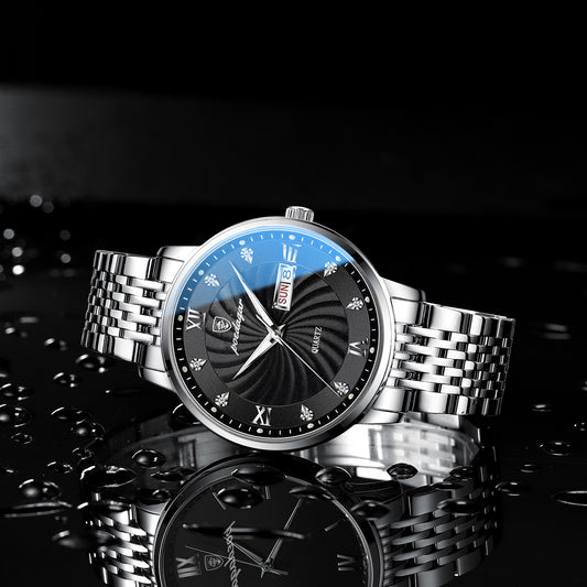 Men's Sapphire Crystal Dual-Tone Luxury Fashion Watch